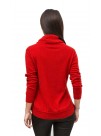 Venetian Red Long Sleeved Loose Cowl Neck Cashmere Slip-on Sweater 