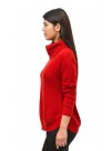 Venetian Red Long Sleeved Loose Cowl Neck Cashmere Slip-on Sweater 