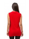 Saucy Red Sleeveless Pashmina/Cashmere Top