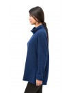 Oxford Blue Long  Sleeve, Cowl-Neck Cashmere Pullover Sweater