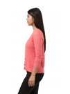 Coral Pink Long Sleeves V-Neck Cashmere Cardigan