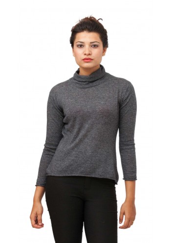  Gray Turtle Neck Cashmere Pullover Sweater