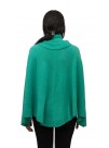 Green Turtle Neck Cashmere Cape poncho 