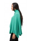 Green Turtle Neck Cashmere Cape poncho 