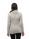 Light Gray Long Sleeved Infinity Cowlneck Cashmere Pullover Sweater