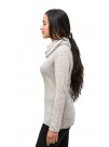 Light Gray Long Sleeved Infinity Cowlneck Cashmere Pullover Sweater