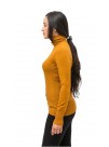 Saffron Yellow Long Sleeve,Turtle Neck Cashmere Pullover Sweater