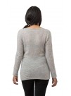 Gray, Long Sleeves, V-Neck line, Lightweight Cashmere Pullover Sweater