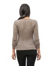 Brown Long Sleeve V-Neck Cashmere Pullover Sweater