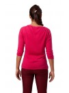 Pink  Three Quarter Sleeve, Drop Shoulder Cashmere Pullover Tee  