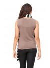 Brown Scoop-Neck Cashmere Tank Top Slip-On