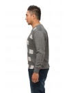 Gray Square Pattern  V- Neck Cashmere Pullover Sweater