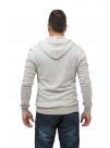 Men's Light Gray Front  Zipper, Hooded Cashmere Sweater with Front Pockets