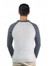 Contrast Gray Cashmere Baseball Crew Neck  Slip on Sweater with Classic Touch