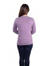 Purple Long Sleeved V-Neck Pashmina/Cashmere Cardigan