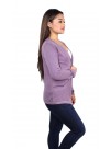 Purple Long Sleeved V-Neck Pashmina/Cashmere Cardigan