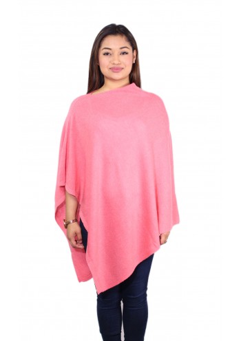 Multi Neckline Craving Pink Cashmere Cape Poncho