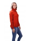 Posh Red Cashmere High Neck Sweater