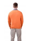 Orange Classic Men's V-Neck Cashmere Pullover Sweater