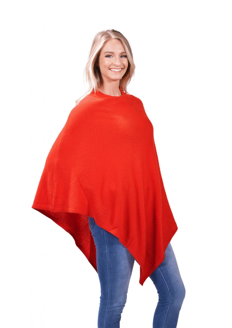 Red Cashmere Poncho