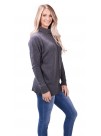 Grey Cashmere High Neck Sweater