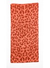 Orange & Black Leopard Print Digital  Cashmere Shawl
